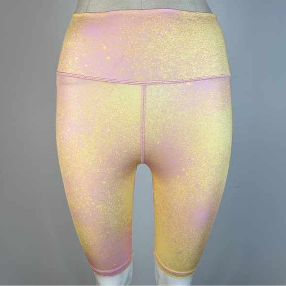 Adidas Women's Speckled Pink and Yellow Bike Shorts XS - Picture 3 of 10